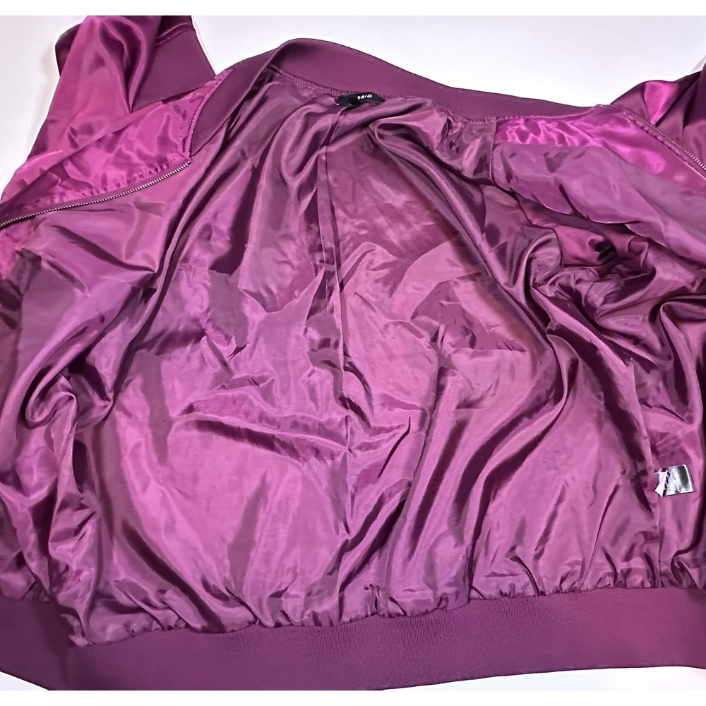 Torrid Purple Satin Embroidered Bomber Jacket - Women's Blazer - Picture 6 of 12